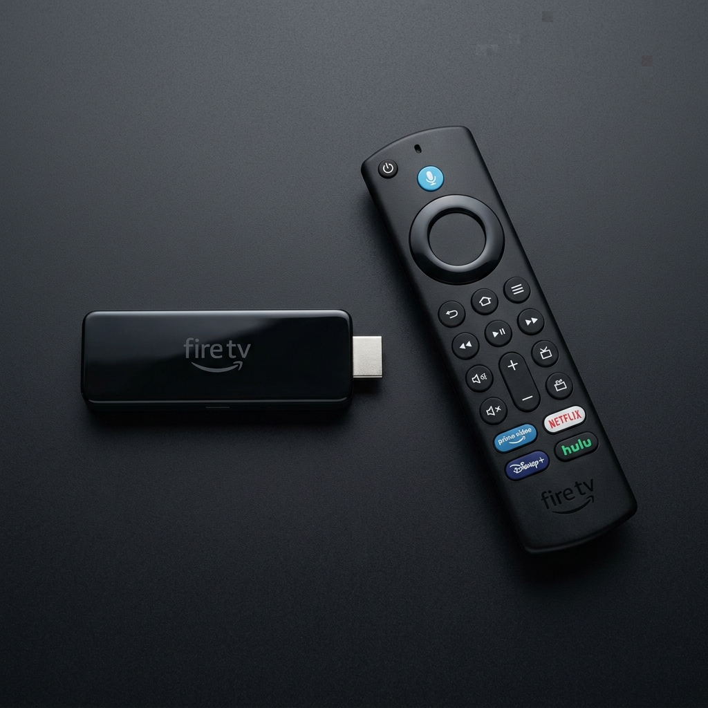 Fire TV Stick and remote mockup