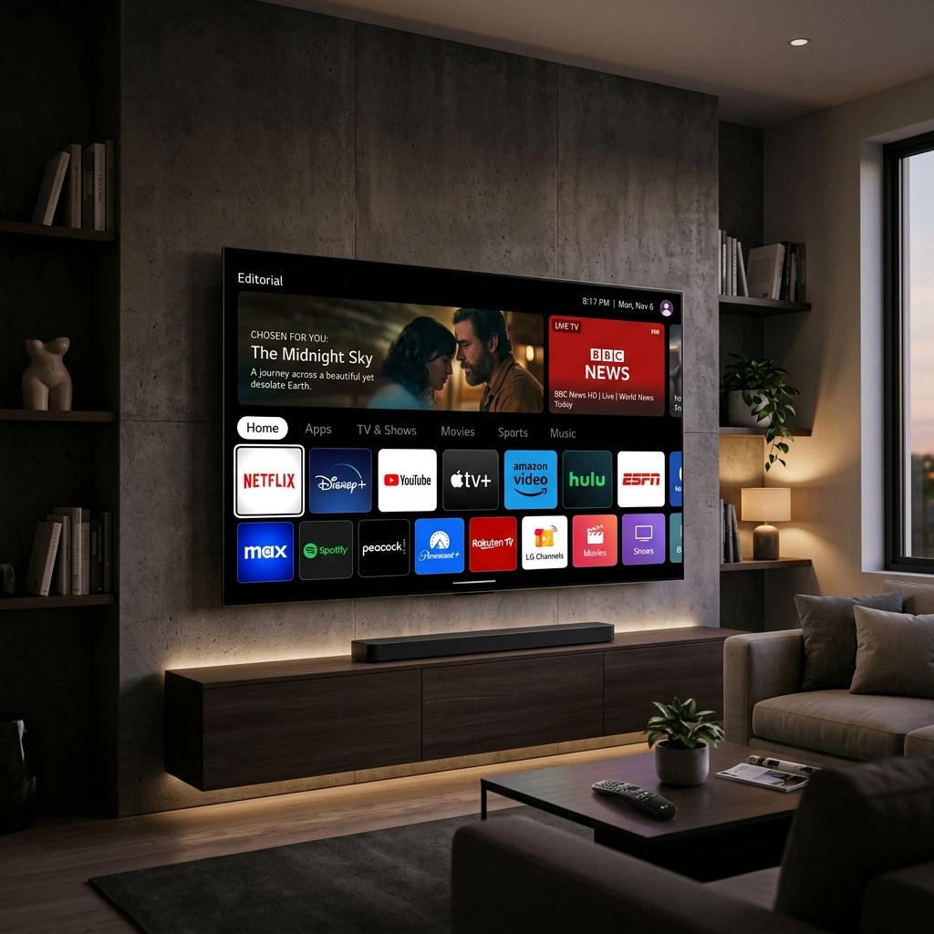 LG Smart TV webOS mockup