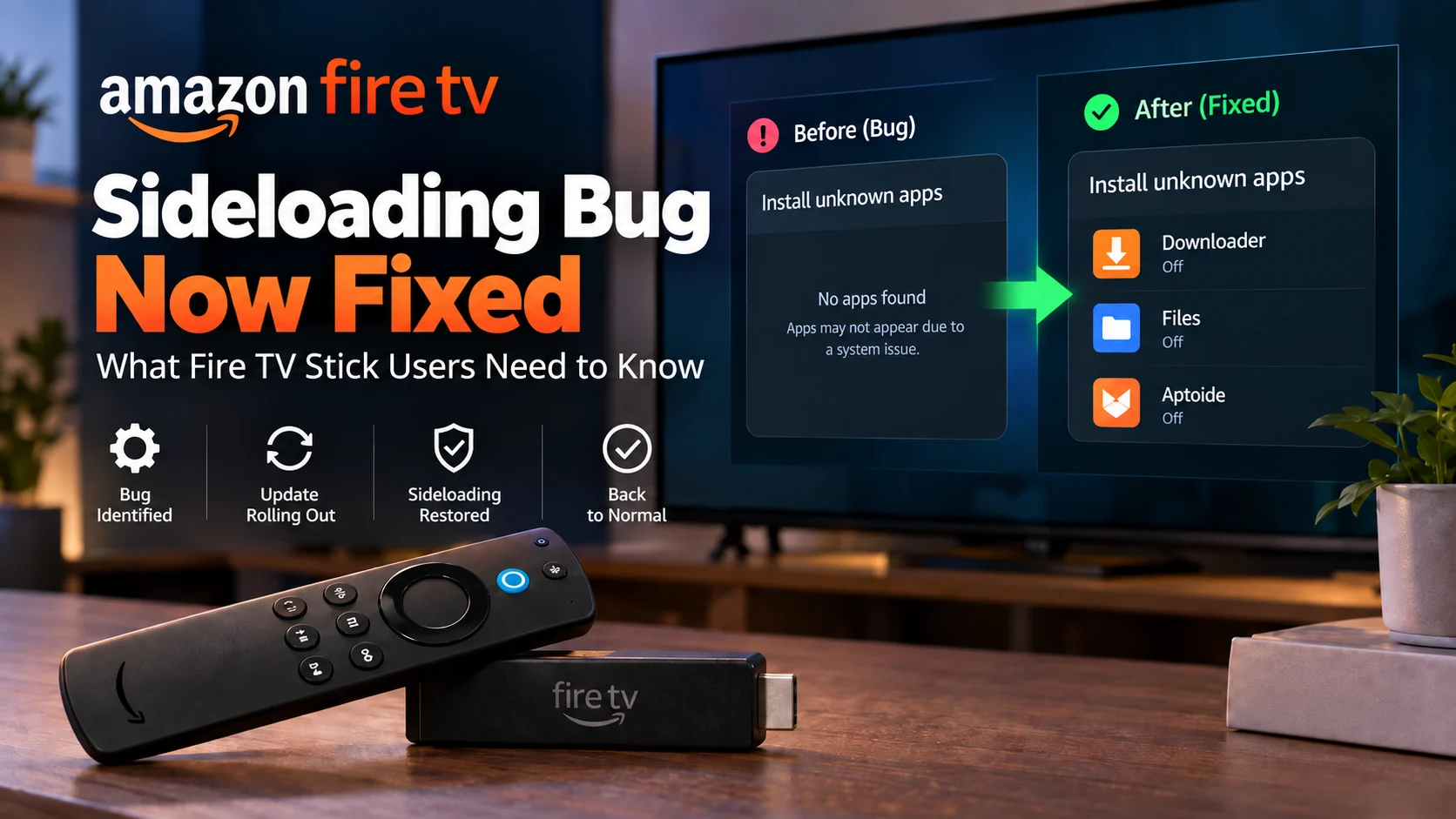 Amazon Fixes Fire TV Sideloading Bug: What Fire TV Stick Users Need to Know