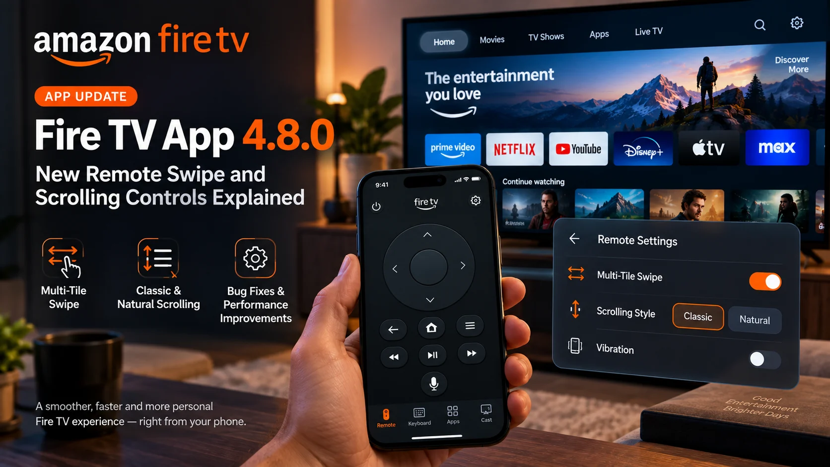 Amazon Fire TV App 4.8.0 Released: New Remote Swipe and Scrolling Controls Explained
