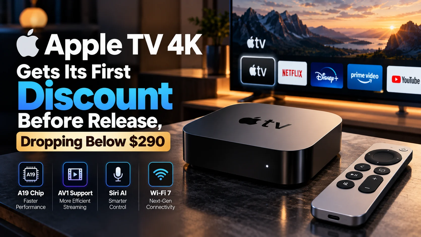 Apple TV 4K Gets Its First Discount Before Release, Dropping Below $290