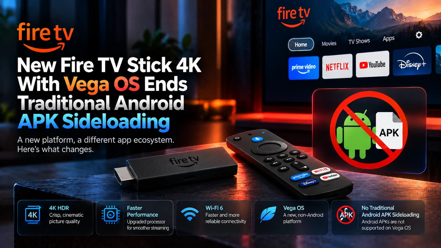 New Fire TV Stick 4K With Vega OS Ends Traditional Android APK Sideloading