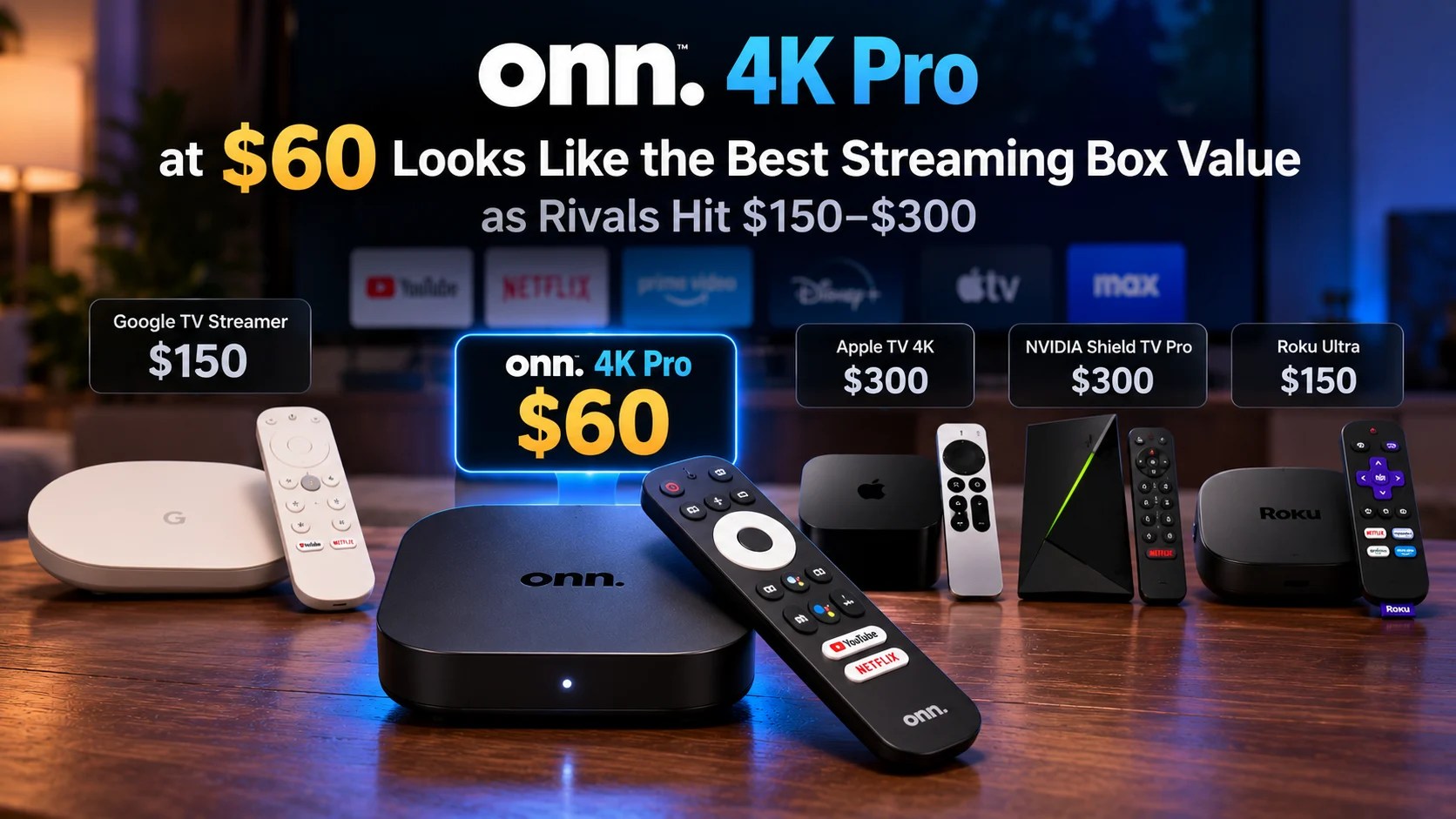 Onn 4K Pro at $60 Looks Like the Best Streaming Box Value as Rivals Hit $150–$300