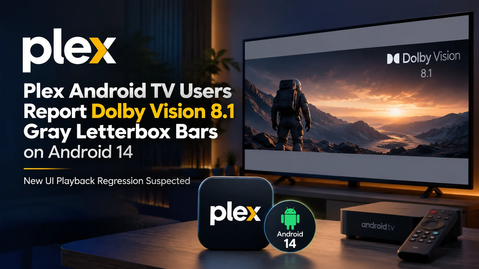 Plex Android TV Users Report Dolby Vision 8.1 Gray Letterbox Bars on Android 14