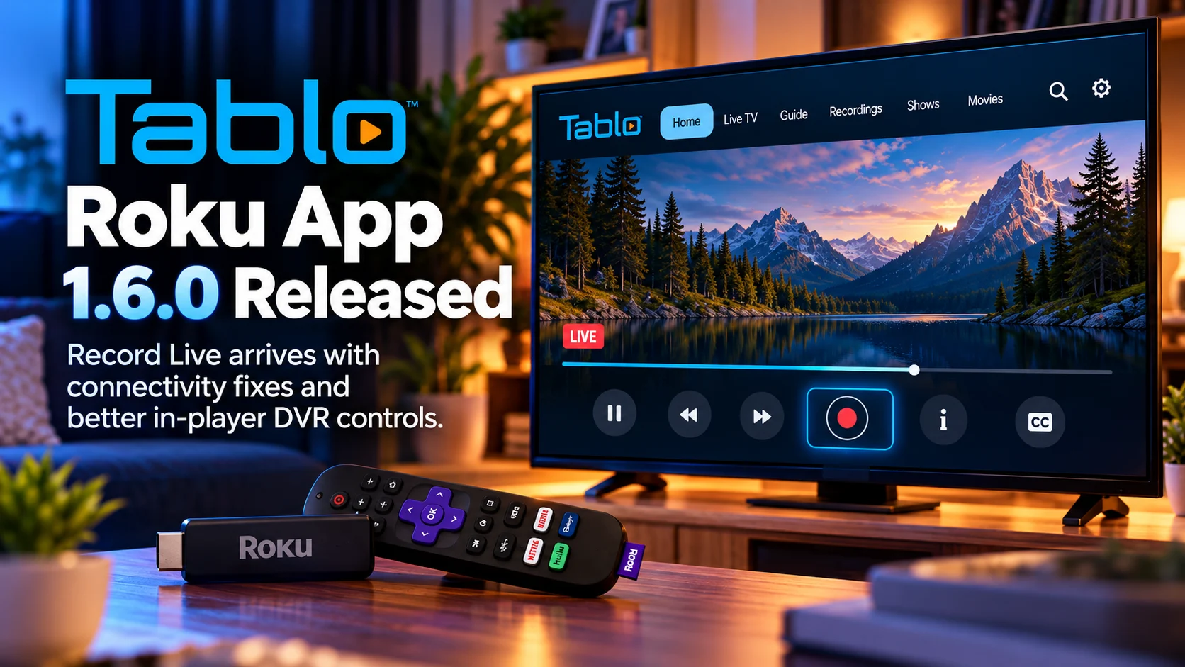 Tablo Samsung Tizen and LG webOS Apps Add Record Live, Offline Mode and New Library